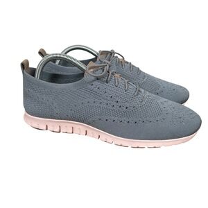 Cole Haan Zerogrand Stitchlite Wingtip Oxford Shoe Womens 10.5B Gray Pink W06727
